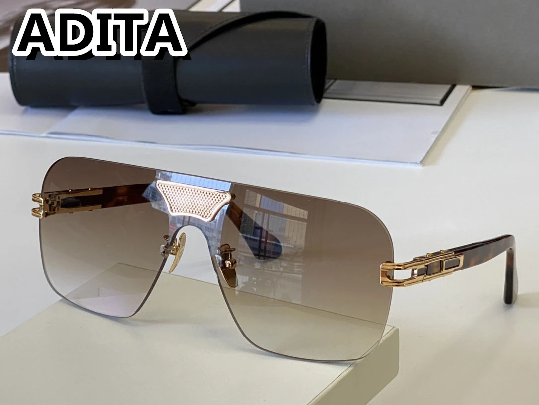 

ADITA Grand Ami DTS163 141-0 Top High Quality Sunglasses for Men Titanium Style Fashion Design Sunglasses for Womens with box
