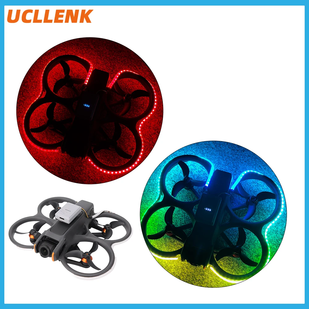 Bande lumineuse LED pour drone mini, silicone étanche, 9 modes, Bluetooth