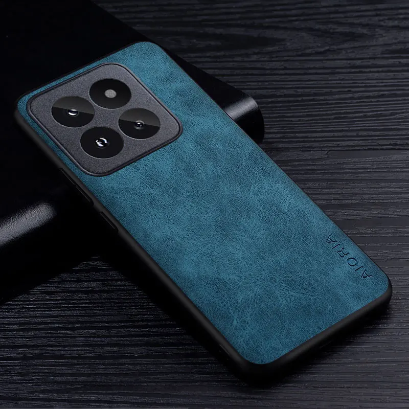 Premium PU Leathe Phone Case for Xiaomi 14 Ultra Pro Scratch-Resistant Solid Color Cover for Xiaomi 14 Ultra Case 4