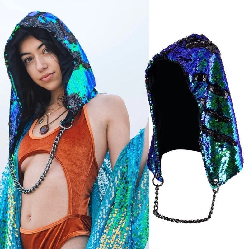 

European and American Halloween Dress Up Sequin Hat Mermaid Sequin Fashion Hat
