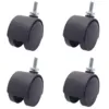 6mm Threaded Stem 40mm Dual Wheel Rotatable Caster Black 1