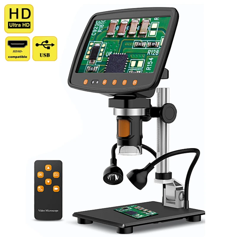 7 ''Lcd Digital Microscope 1500X 1080P Ingrandimento Hdmi Usb Video Microscope Camera Per Saldatura Pcb Phone Repair Magnifier