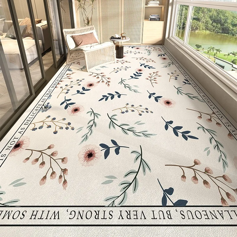 Mat for Balcony Waterproof Carpet Pvc Leather Non-slip Floor Mats Long Rug Elegant Floral Outdoor Home Decoration Rugs 발코니 카펫 3