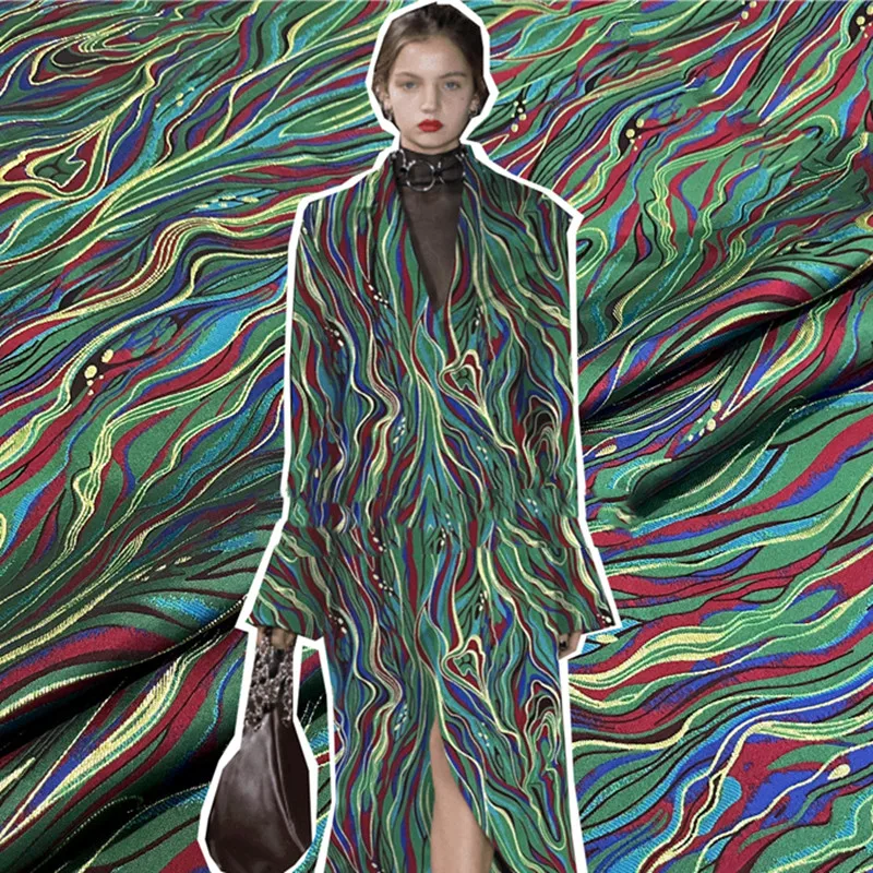 

Волнистая пряжа, окрашенный Блейзер, платье, модная ткань, Африканский принт, парча, атласный материал, шитье, вышивка, экологически чистый трикотаж