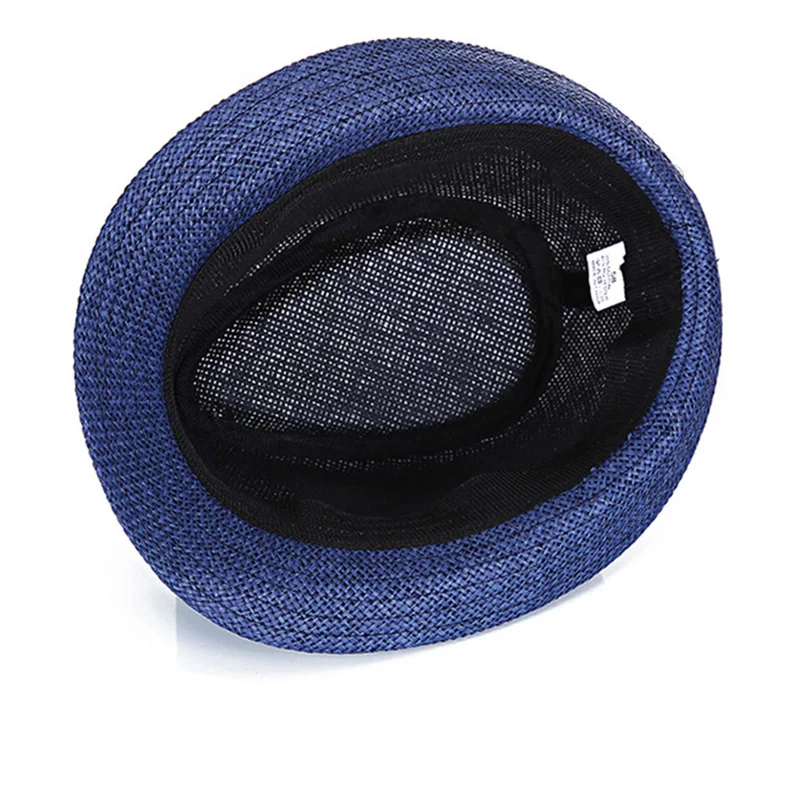 Parent-Child Linen Breathable Sun Cap Men Summer Travel Sunscreen Ribbon Decoration Paper Straw Curled Jazz Hat F58 sun hat,sun protection hat