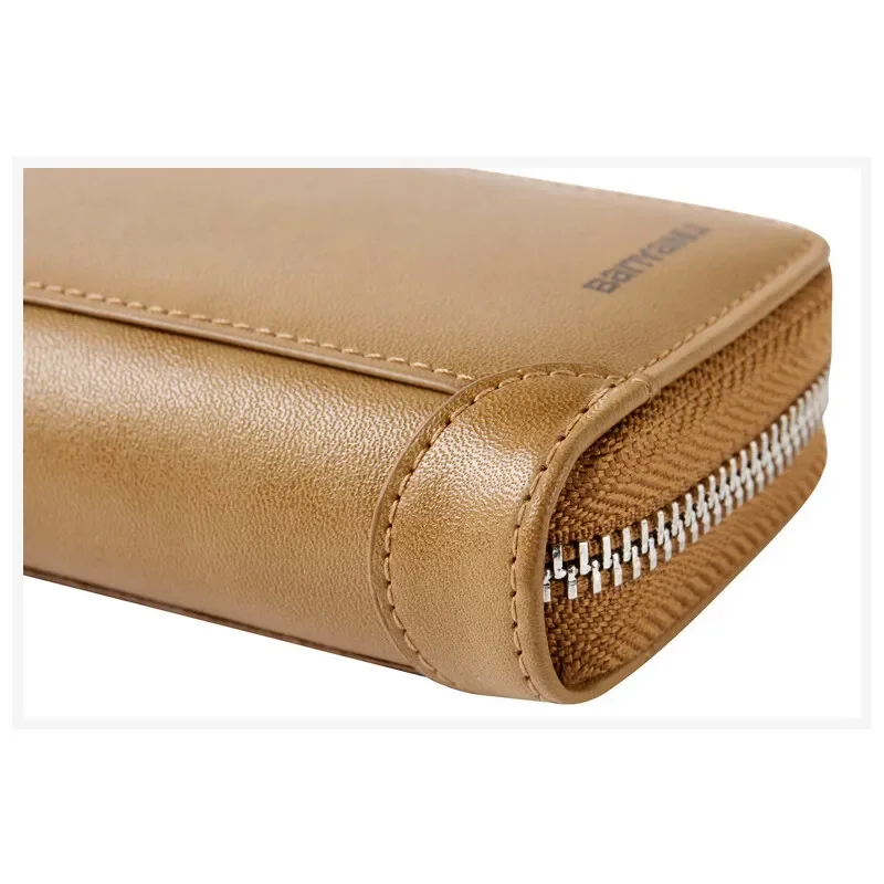 30 Card Slots ID Bank Credit Card Holder Zipper Wallet Women and Men Cards Cases Genuine Leather RFID Bag and Wrist strap