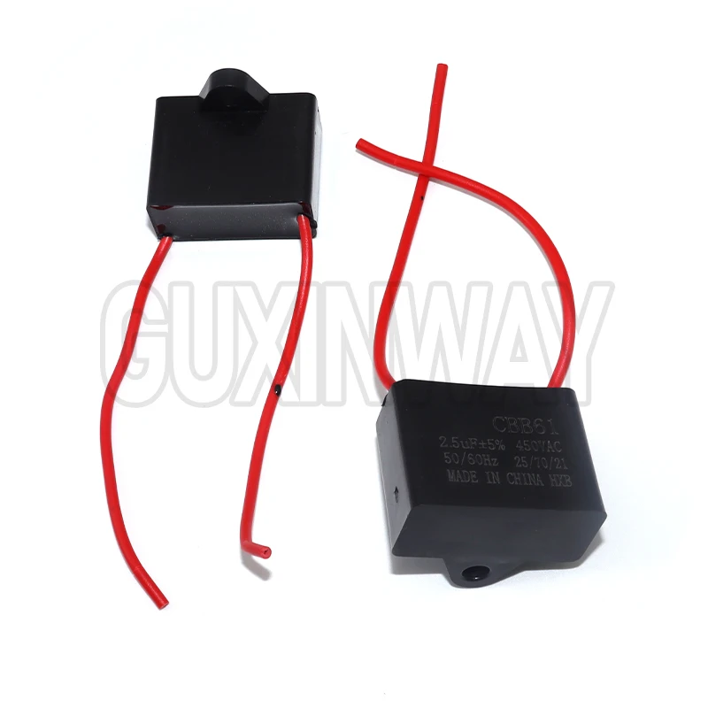 CBB61 Fan Capacitor 450V 1UF 1.2UF 1.5UF 2UF 2.5UF 3UF 4UF 5UF 6UF10UF Ceiling Fan Motor Run Rectangle Capacitor