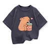 Capybara Kids Clothing Tees Summer Printed Cartoon Fashion Short Sleeve Girls T-shirt Popular Design Children's T Shirts O-neck 6