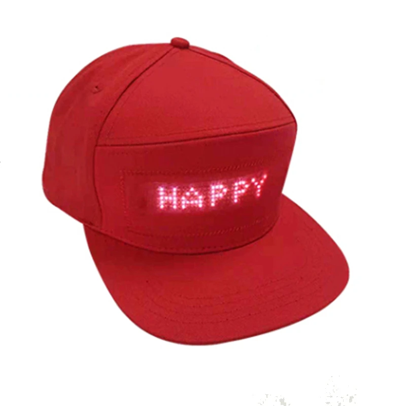 Digital Display Led Hat Luminous Light Up Scrolling Message Led