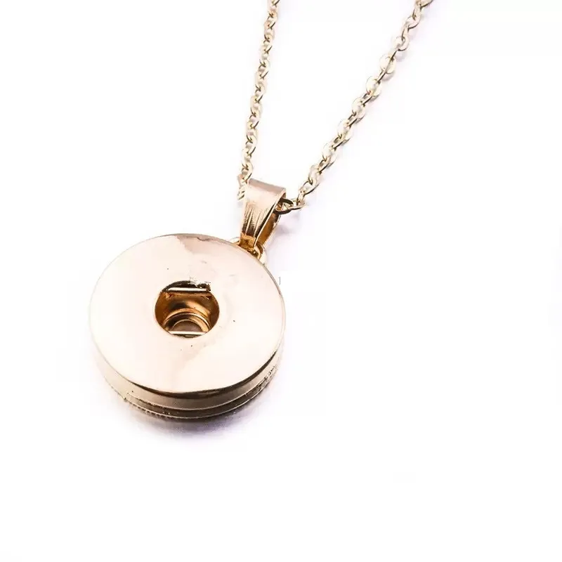20pcs Simple Silver Gold Colors 12mm 18mm Snap Button Necklace For Women Men  Snaps Buttons Jewelry