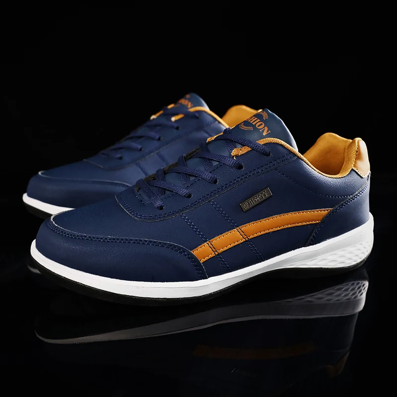 Herrenschuhe Frühling Herbst Wasserdichte Wandersneaker Freizeit Herren Leder Sportschuhe Rutschfeste Schuhe Tennis für Männer Casual