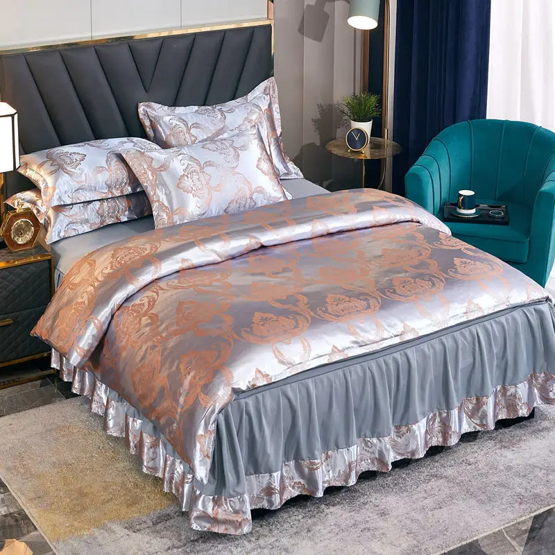 

Bedding Set European Jacquard Boys Girls Sheets Quilt Covers Pillowcases Single Beds Double Beds Queen Beds Quilt Covers Sheets