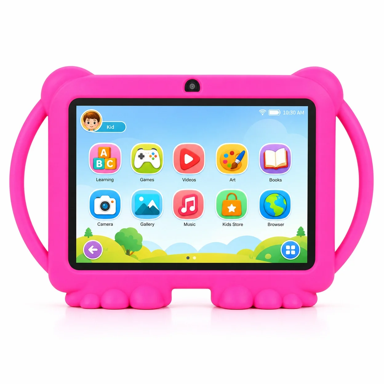 7" Kids Tablet with Parental Control & Shockproof Case, Android 14, 2GB+32GB, 2.4G WiFi, GMS Certified, Eye Protection Display, Dual Camera, Pre-installed Educational Apps & Games for Toddlers 1