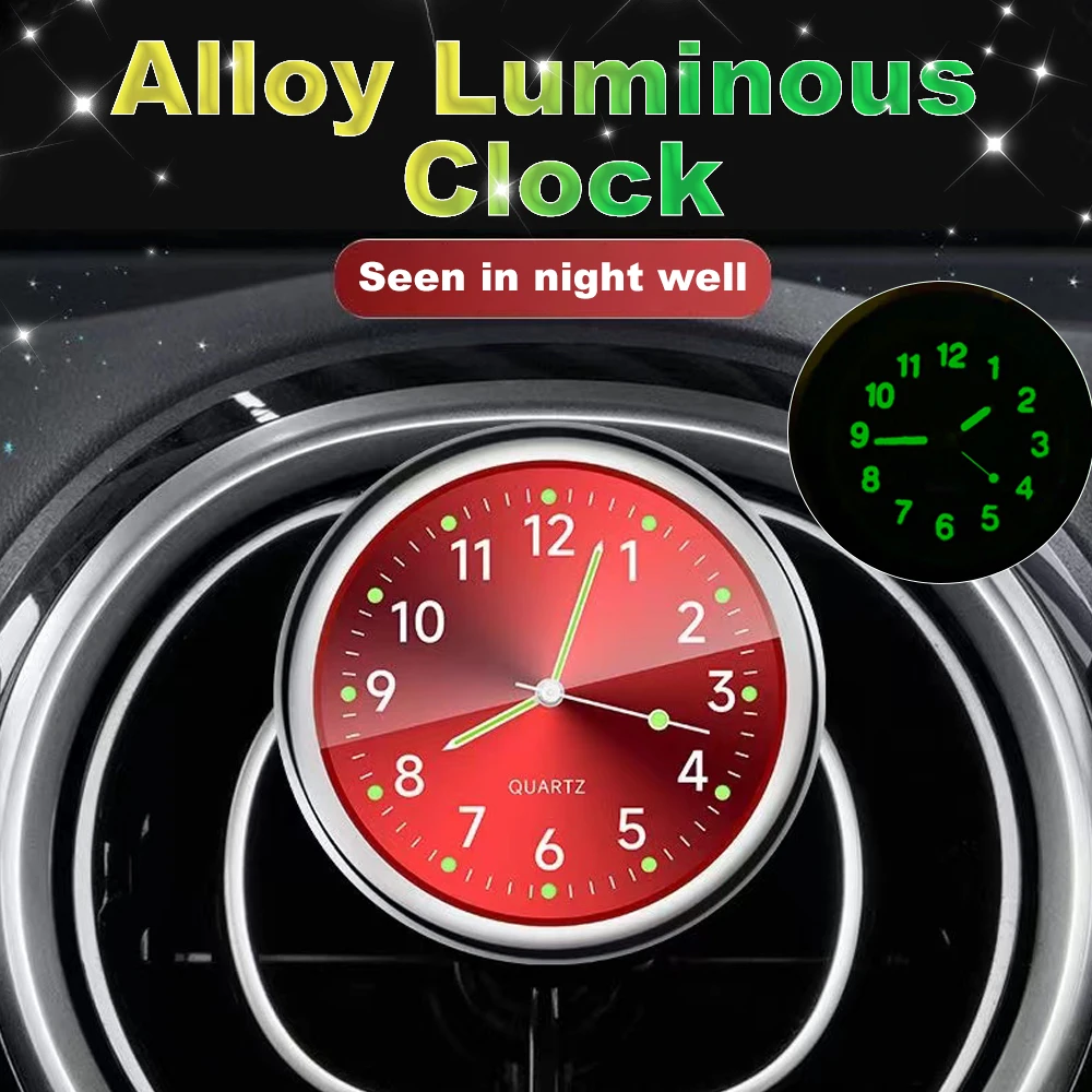Luminous Auto Gauge Clock Mini Car Dashboard Waterproof Quartz Clock with Clip Air Outlet Watch Styling Car Accessories car clock air outlet dashboard clock car clock thermometer