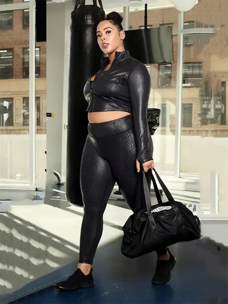 Plus Size Pants Sets 5xl Two Piece Set Women Pocket Crop Top Leggings  Jogging Suit Tracksuit Matching Set Wholesale Dropshipping - Plus Size Sets  - AliExpress