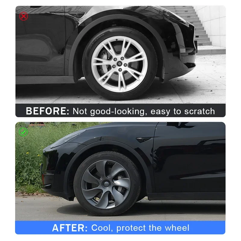 4PCS Hub Cap Performance Replacement Wheel Cap Automobile Hubcap Full Rim Cover 19-Inch Accessories for Tesla Model Y-wheel hub covers wheel hub caps