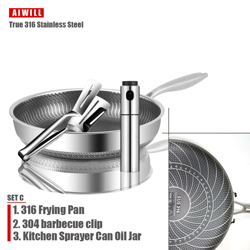 Premium Stainless Steel Nonstick Frying Pan