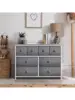 Sorbus Dresser with 8 Drawers - Chest Clothing Organizer Unit with Steel Frame Wood Top Knob Handle Easy Pull Fabric Bin 6