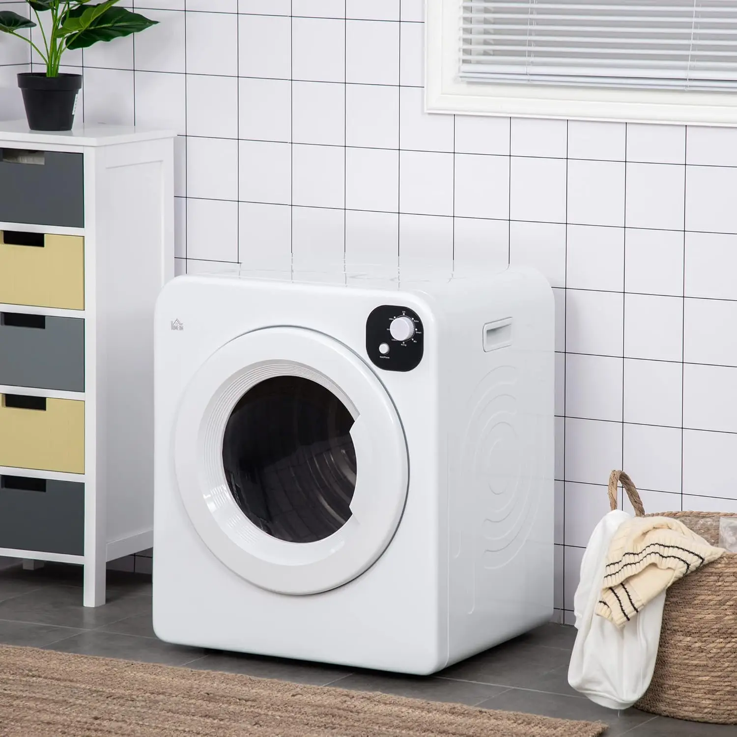 Portable Clothes Dryer, 120V 1300W Compact Laundry Dryer with Intelligent Drying, 3.2 cu.ft Stainless Steel Drum, Front Load Ele