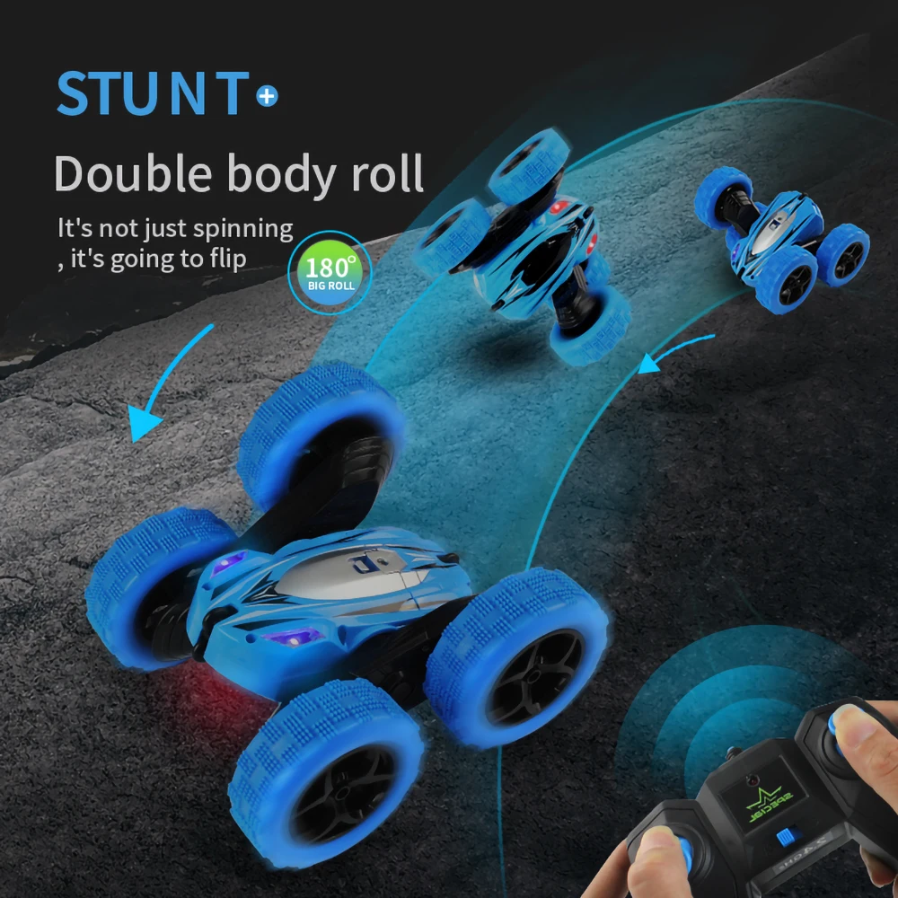 2 Em 1 Carro De Controle Remoto, 360 ° Flips Dupla Lados Rotating