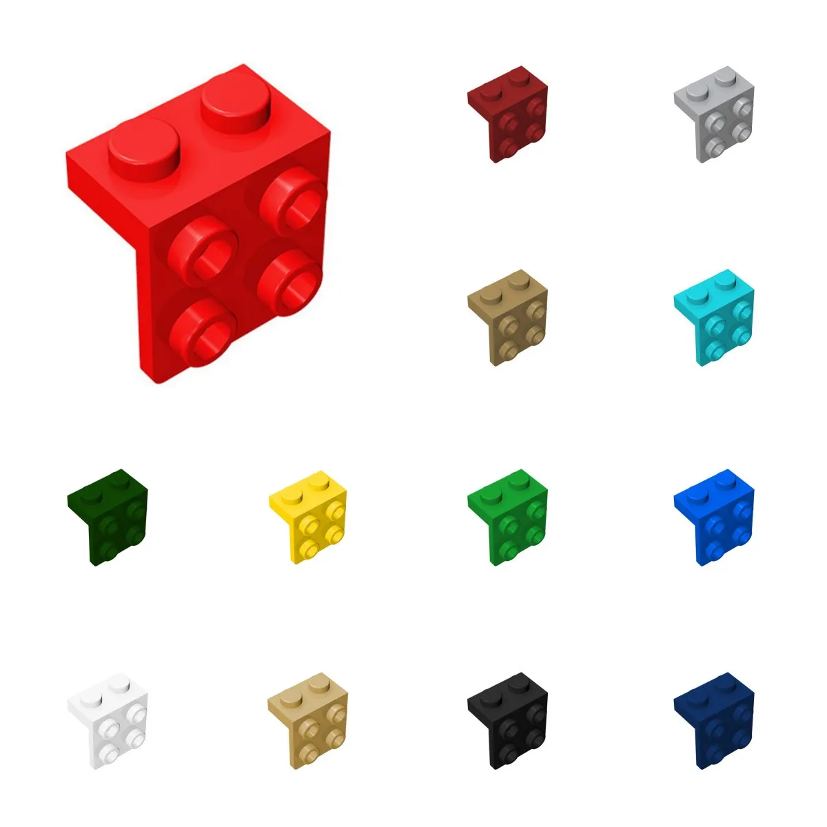 50 Stück 44728 Halterung 1 x 2 – 2 x 2 Ziegelsammlungen Bulk Modular GBC Spielzeug für technische MOC DIY Gebäude Blöcke Geschenke Comp