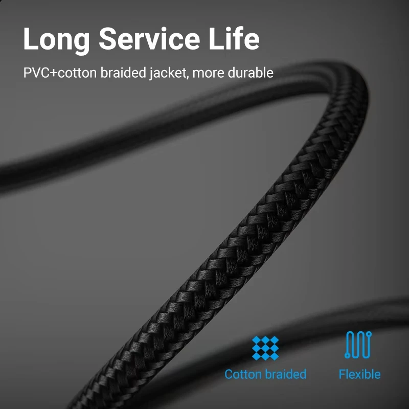 벤티언 이더넷 케이블 Cat8 40Gbps 2000MHz 네트워크 코드 나일론 편조 RJ45 패치 케이블 (노트북 PS4 라우터 Cat 8 랜 케이블용)
