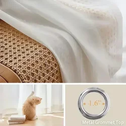 Elegant White Sheer Luxury Chiffon Window Curtains for Living Room and Bedroom Decor (Metal Grommet Top)