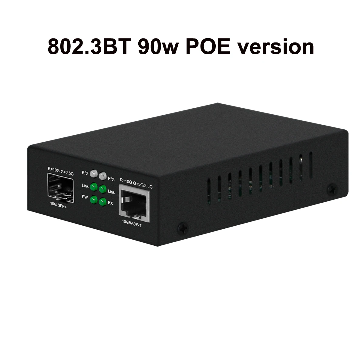 10Gbps 광섬유 미디어 컨버터 802.3at/bt POE 최대 90w 10Gbe 광섬유 컨버터
