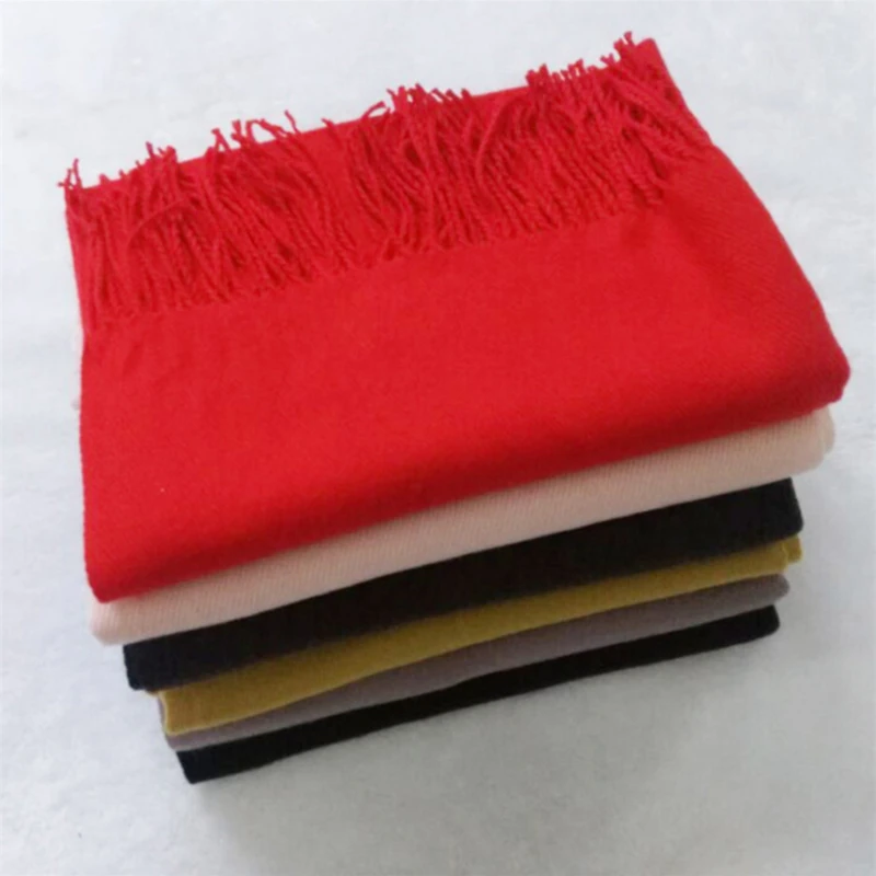 Classic Solid Colors Scarves Men Cashmere Soft Knitted Striped Scarf Long Tassel Neck Warmer Men's Winter Scarf 2024 New 2