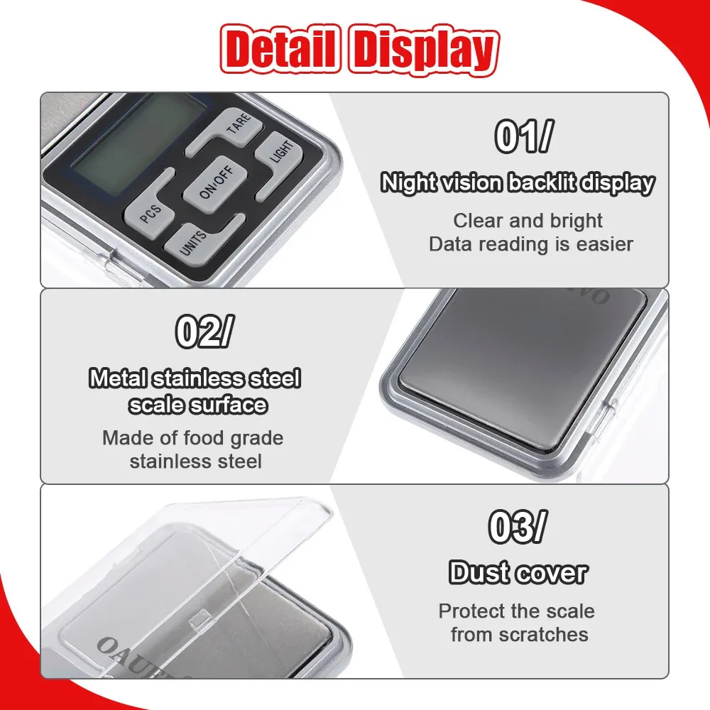 Mini Electronic Scales High Precision Pocket Digital Scale Gold Sterling Jewelry Balance Gram Kitchen Scale 500gx0.1g digital scale
