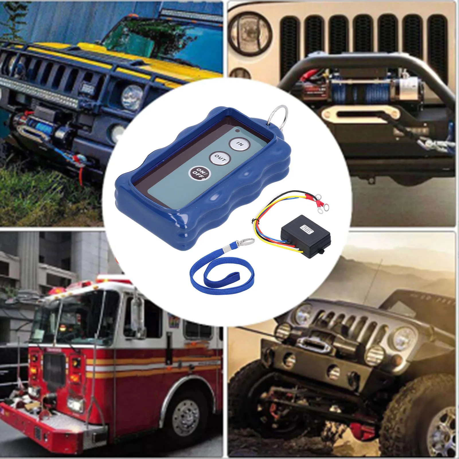 Wireless Winch Remote Control Kit Electric Switch for Jeeps ATVs SUV Truck 12V 434MHz Wireless Winch Switch Handset