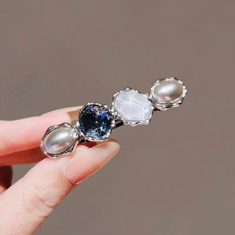Neuartige Kristall Geometrische Frühling Clip Haar Clip High-end-frauen Hinterkopf Halb-gebunden Metall Haarspange Koreanische haar Zubehör – Detail 1