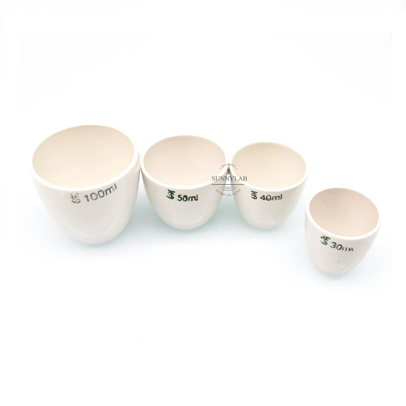 All size available 5ml to 300ml Porcelain crucible lab 1/2/5/10pcs ceramic crucible with lid for school labratory experiment