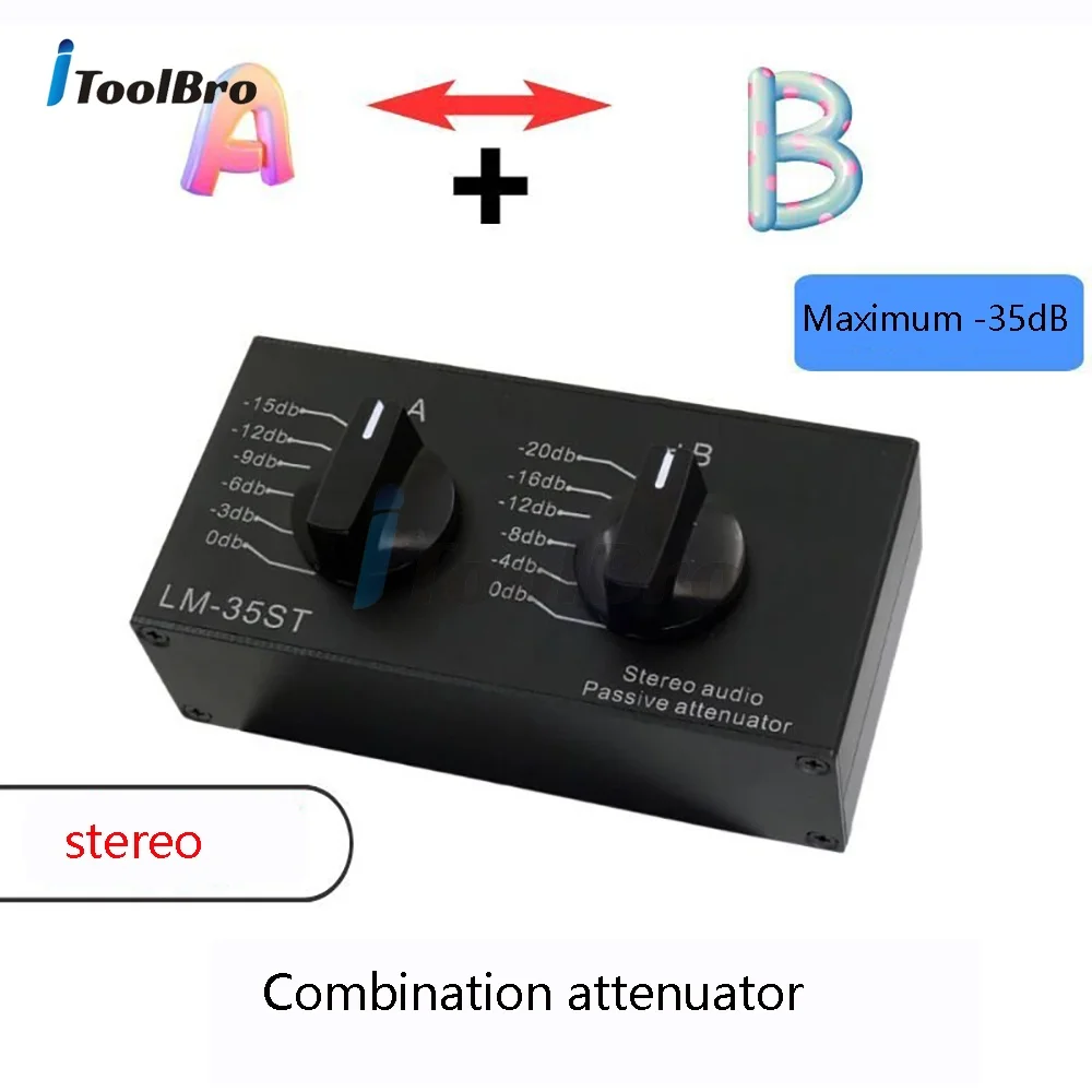 패시브 스테레오 오디오 감쇠기 -35dB 볼륨 컨트롤 무손실 조정 가능한 오디오..