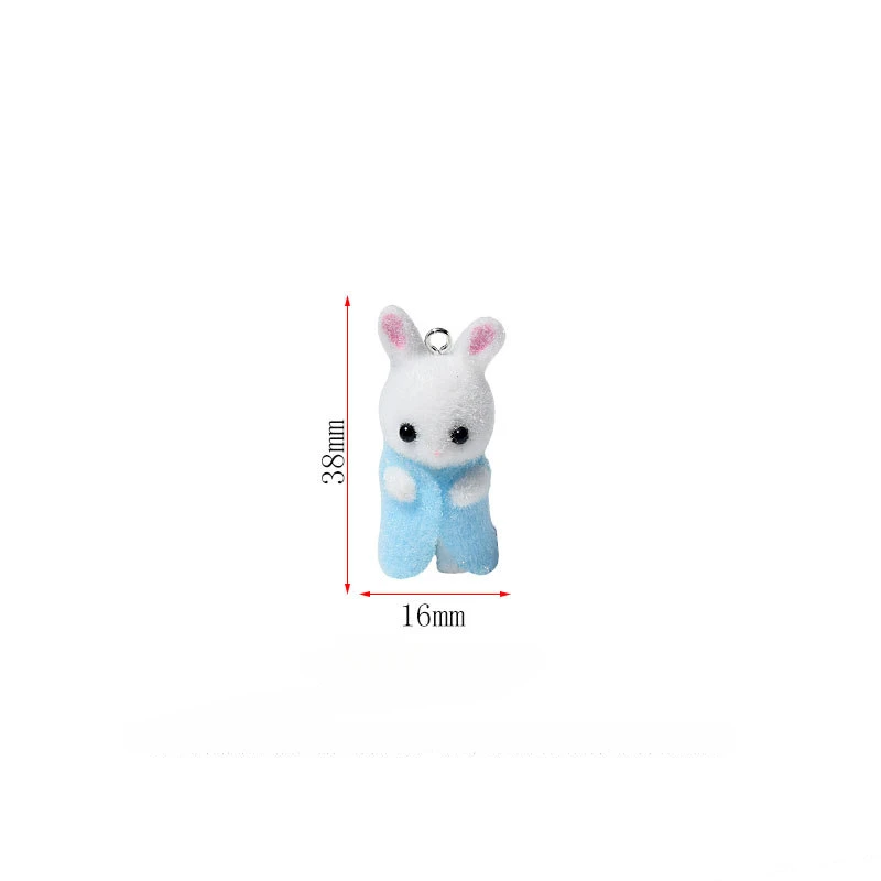 10PCS3D Cute Dressed Clothes Bunny Charms Resin  Accessories For Making Diy Necklace Earrings Keychain Handmade  Supplies