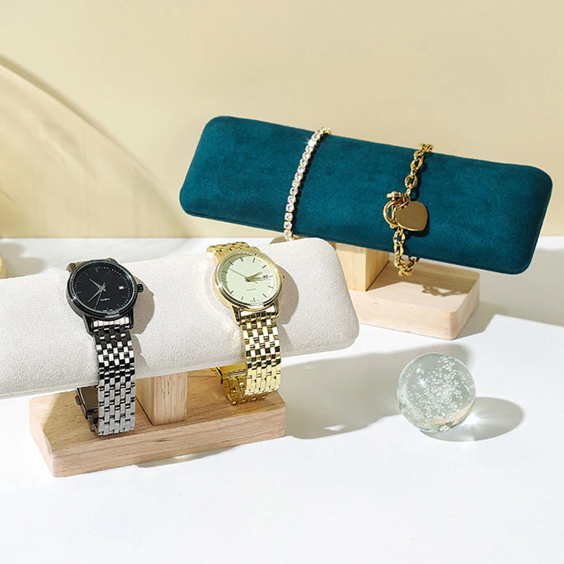 Watch Display Stand 1Pc Wooden Watches Display Stands Base Watch Necklace Bracelet Organizer Rack Bangle Scrunchie Headband Showcase