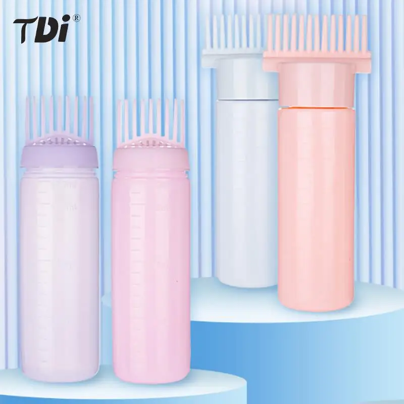 

120/180ml Hair Dye Refillable Bottle Applicator Comb Multicolor Plastic Dispensing Salon Oil Hair Coloring Hairdressing Styling
