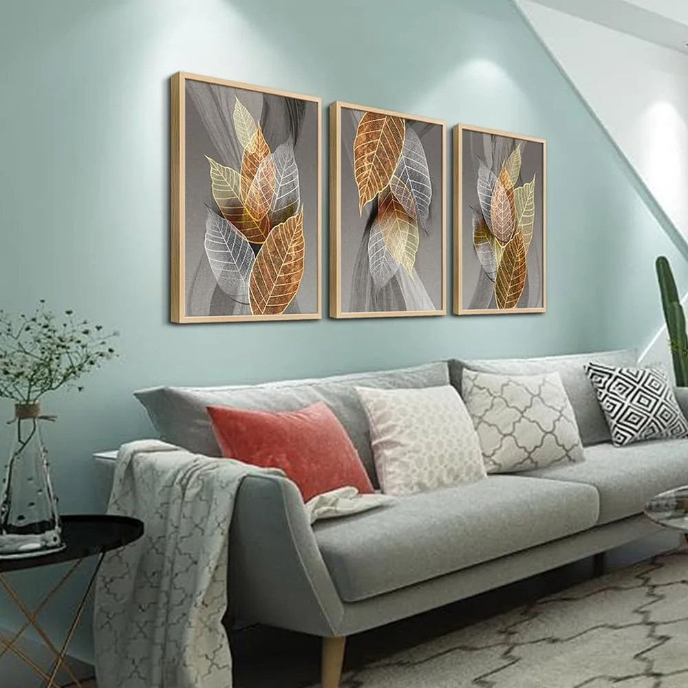 Metal Wall Art Decor Natural Wood Framed BRAND