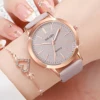 5pcs/set Fashion Women Leather Strap Quartz Watch and Love Heart Jewelry Set 3