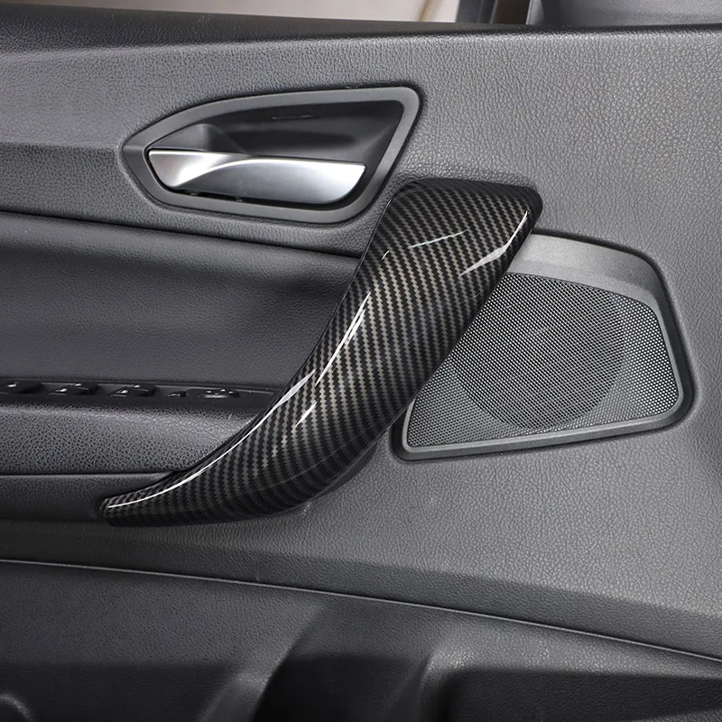 Armrest Panel Cover For BMW 1 2 Series F20 F21 F22 F23 2012- ABS Carbon Fiber Car Inner Door Armrest Handle Cover Trim Sticker Car Accessories