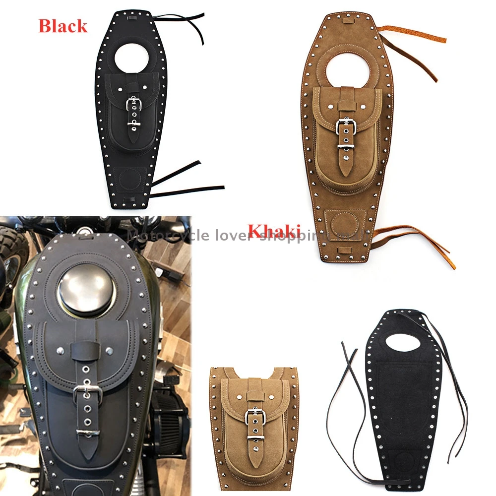 Motorcycle tank bag PU Leather Fuel Tank Bag Gas Tank Pad Cover Fits for Harley Davidson Sportster 883 1200