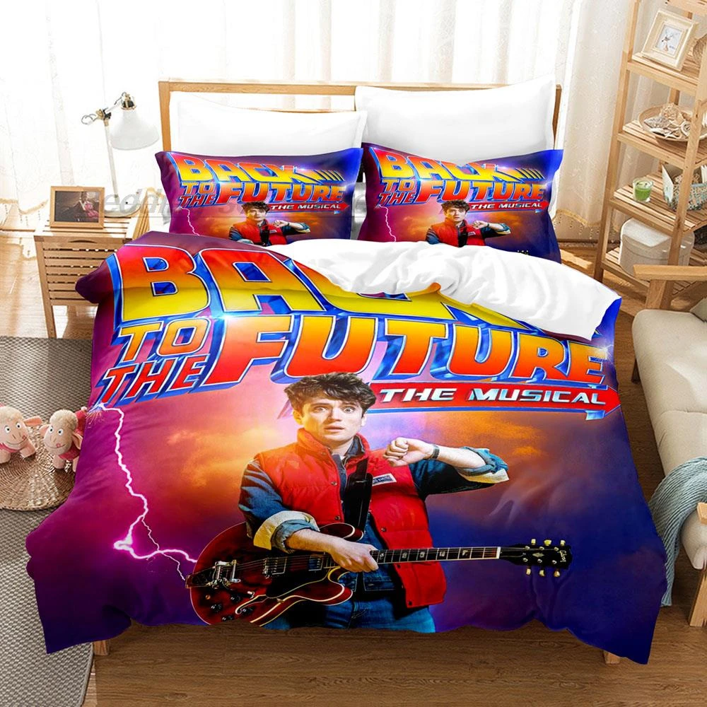 flannelette sheets Back To The Future Bedding Set Single Twin Full Queen King Size Bed Set Aldult Kid Bedroom Duvetcover Sets 3D Print Hip Hop white comforter set