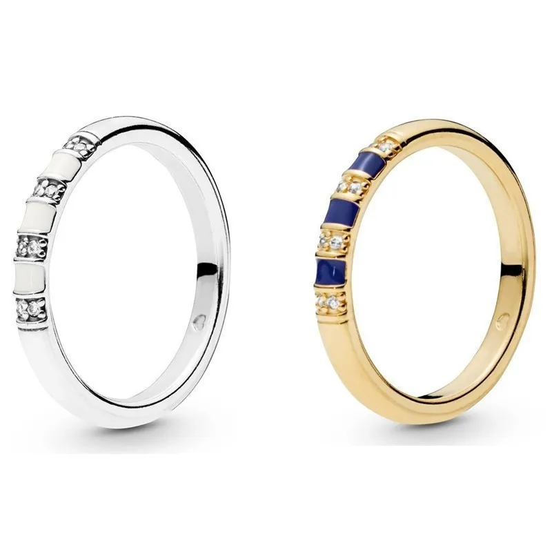 

Original Moments Stones And Stripes With Crystal Ring For Women 925 Sterling Silver Wedding Gift Fashion Jewelry