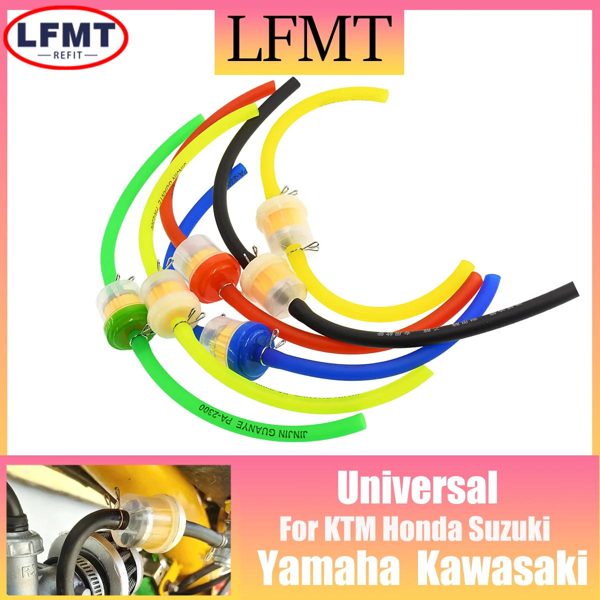 Motorcycle Fuel Filter Universal Gas Fuel Filters and Fuel Pipe For Dirt Pit Bike Moped Scooter ATV Go Kart 49cc 50cc 110cc 125cc 150cc