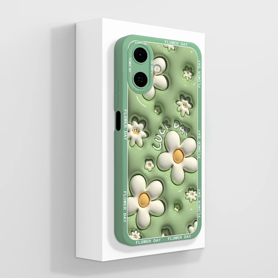 Floral Soft Silicone Phone Case with Full Coverage