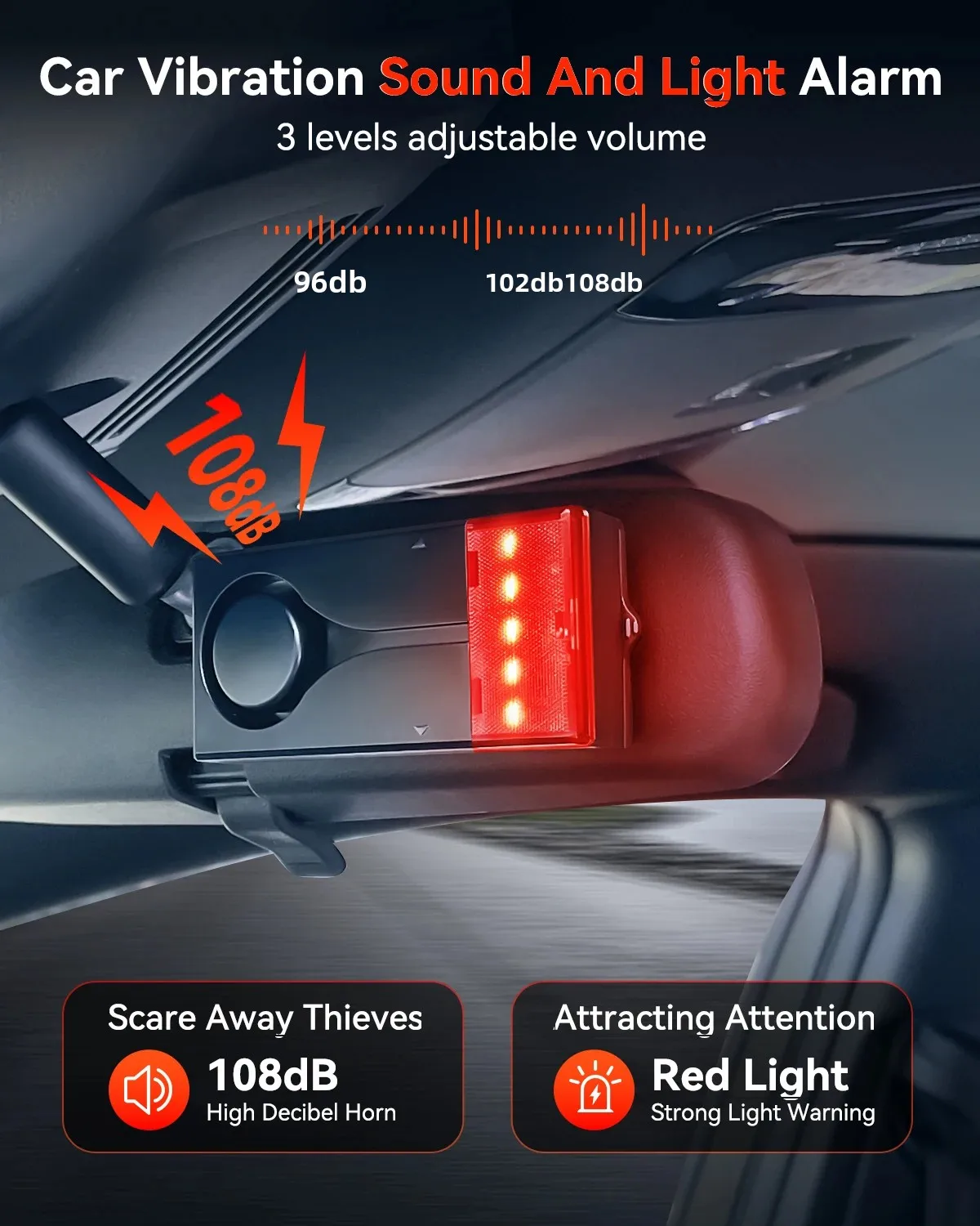 ExtractMe High-Decibel Car Vibration & Light Security Alarm with Wireless Remote Control