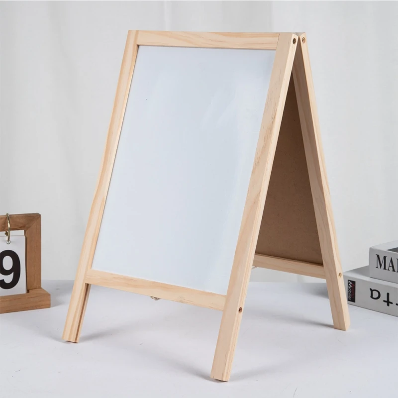Wooden Double-Sided Foldable Easel Blackboard and magnetic white board 3