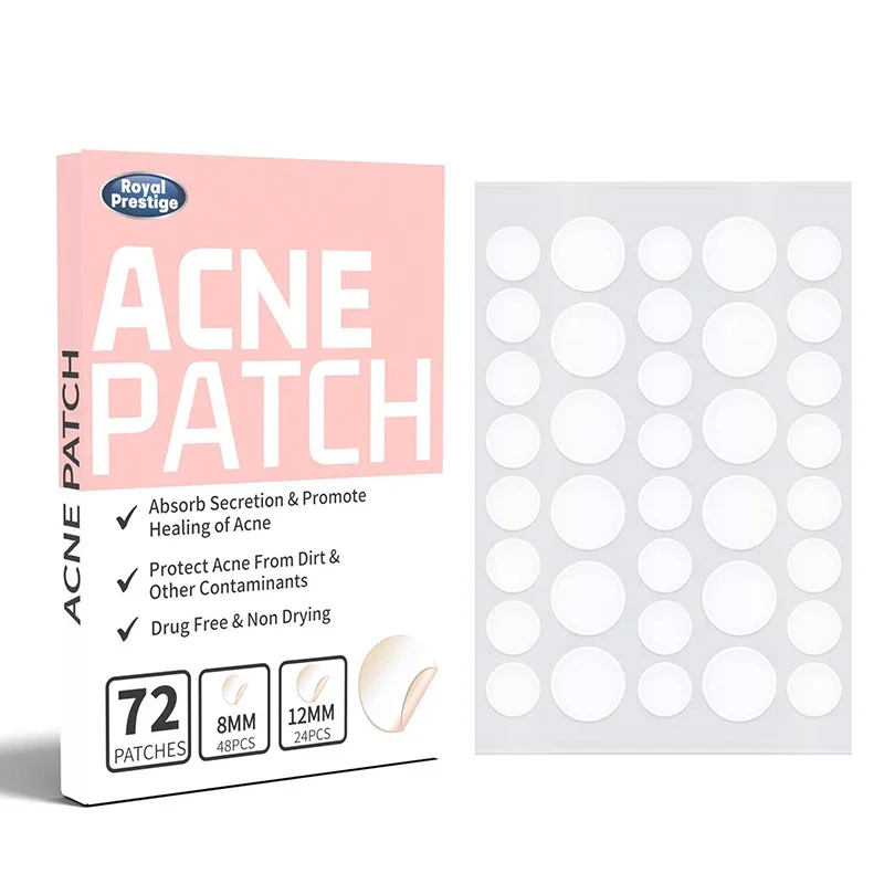 72pcs Invisible Acne Patches Waterproof Pimple Anti-Acne Hydrocolloid Patches Spots Marks Concealer Repair Sticker Skin Care