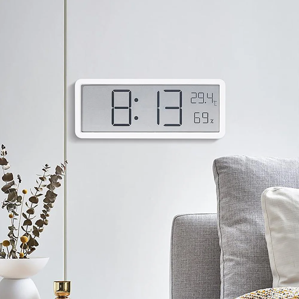 LCD Screen Digital Wall Clock Time Temperature Humidity Display Electronic Hanging Desktop Battery Powered wall clock,digital wall clock,digital display clock