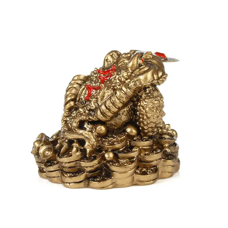 Office Tabletop Feng Shui Wealth Fortune Chinese LUCKY Frog Golden Toad Home Decoration Coin Money Gifts Ornaments